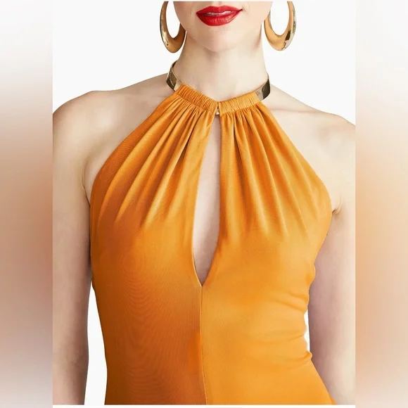 Halston Heritage Orange Maxi Dress - Picture 3 of 10